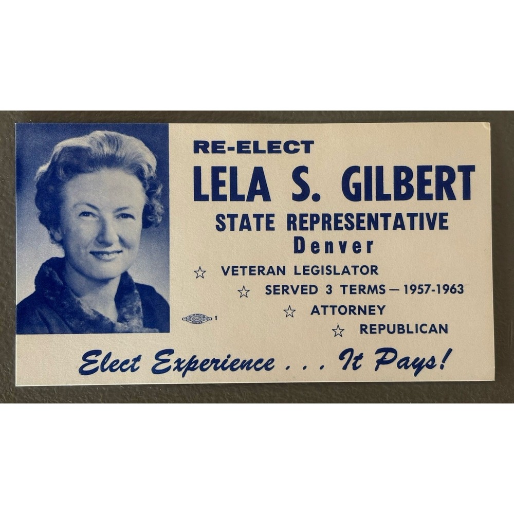 Vtg 1960s Election Campaign Card Ephemera Colorado Representative Candidate